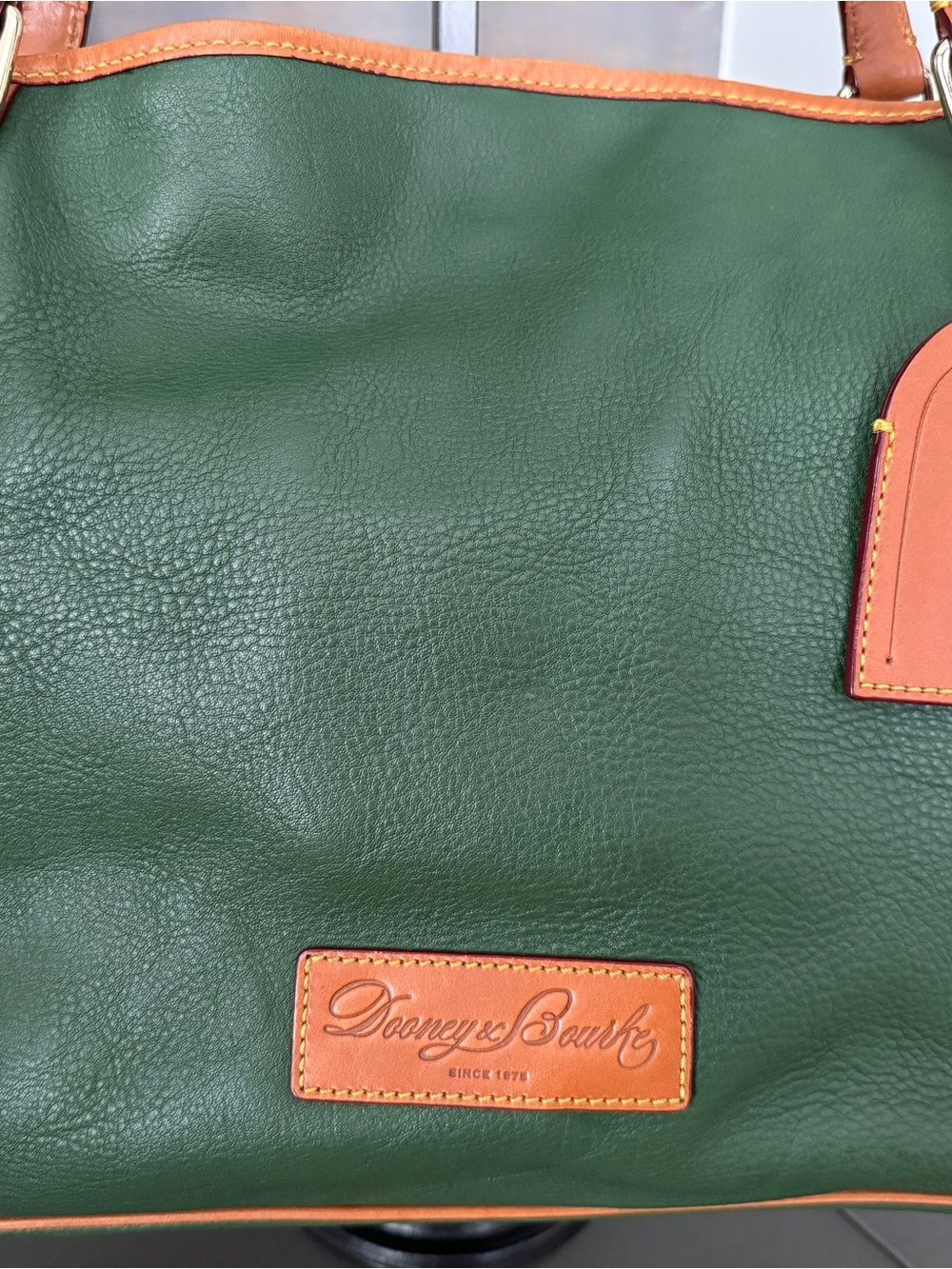 Dooney & Bourke Green Leather Satchel - Picture 3 of 11